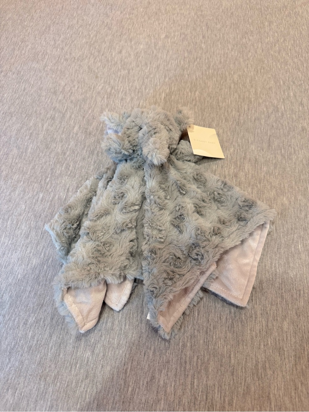 Plush Grey Elephant Lovey Comfort Blanket - Elephant Baby
